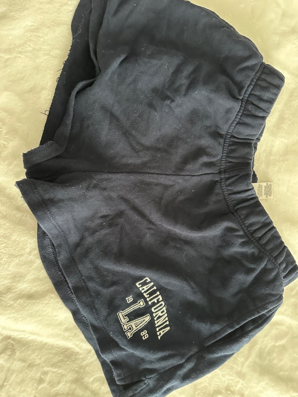 Garage Navy Elastic Waist Shorts - Picture 1 of 2